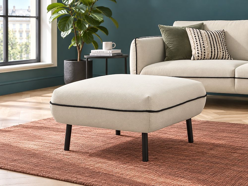 Ottomaan TONSBERG Stof Lichtbeige