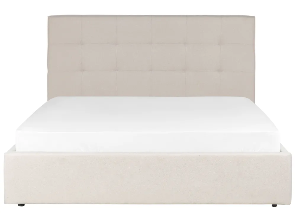 Bett mit Stauraum LORIENT Stoff Beige 160 x 200 cm_901805