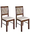Esszimmerstuhl 2er Set ORONO Holz Dunkelbraun / Hellbeige