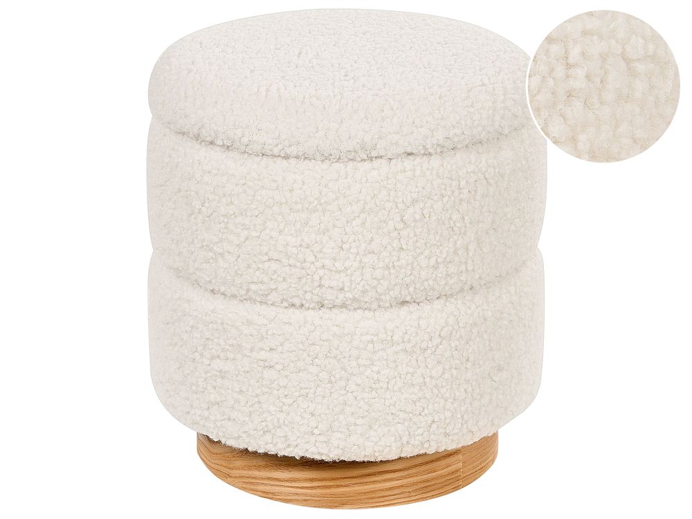 Storage Pouffe OGDEN Boucle White