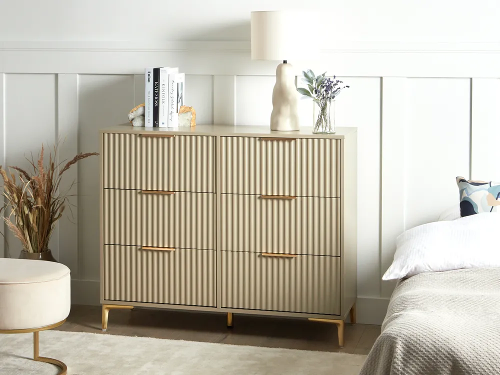 Kommode mit 6 Schubladen WALCOTT Beige