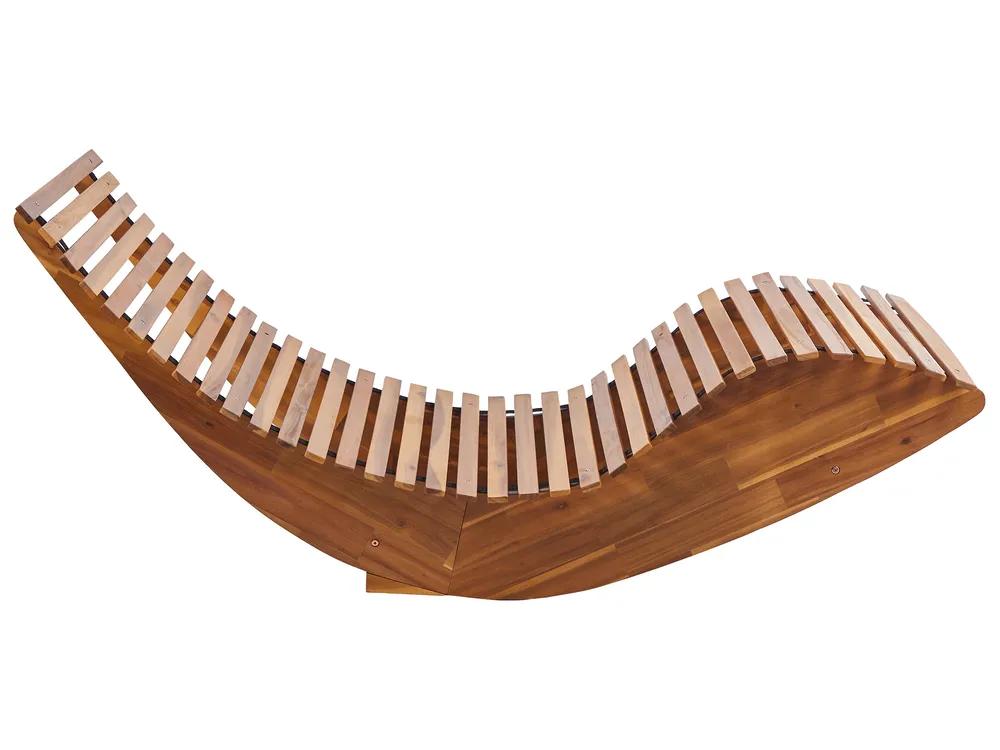 Sun Lounger with Cushion BRESCIA PREMIUM Acacia Wood Red_990704