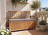 Garden Bench with Cushion SOVANA 120 cm with Storage Acacia Wood Grey