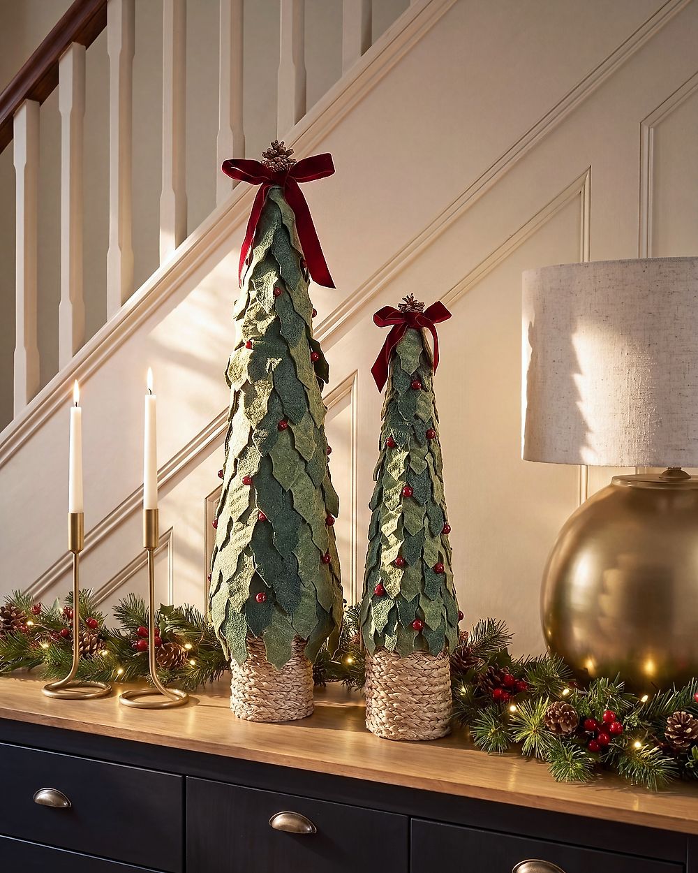 Set van 2 figuren SIMONIEMI 55/75 cm Kerstboom Groen