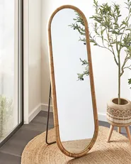 Standing Mirror MONTOT 150 cm Rattan Natural_938853