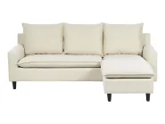 Ecksofa 3-Sitzer ELVENES Stoff Hellbeige rechtsseitig_853045