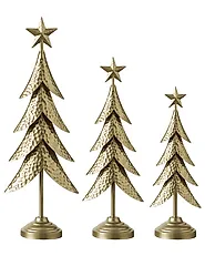 Set of 3 Figurines NAGU 43/48/53 cm Christmas Tree Gold_1172713