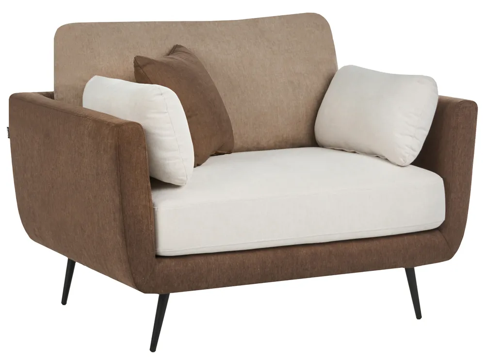 Living Room Set 4 Seater BOLGA Fabric Brown_1075690