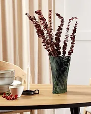Flower Vase MARPISSA 26 cm Glass Dark Green_1179838