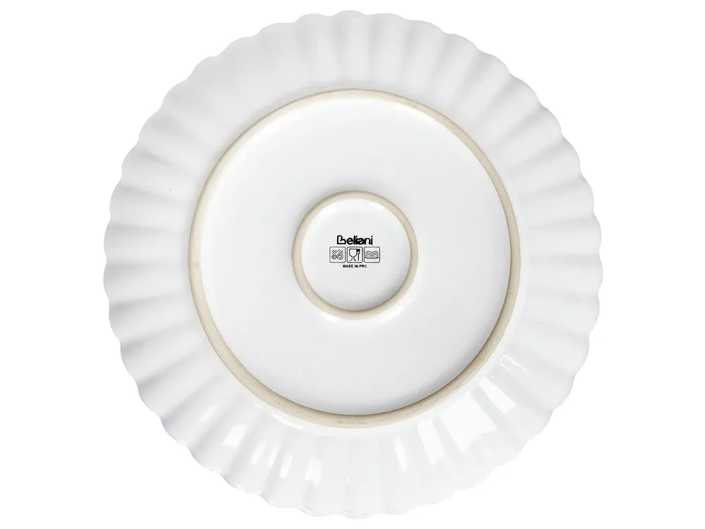 Set of 4 Dinner Plates NETTLE Stoneware White_957424