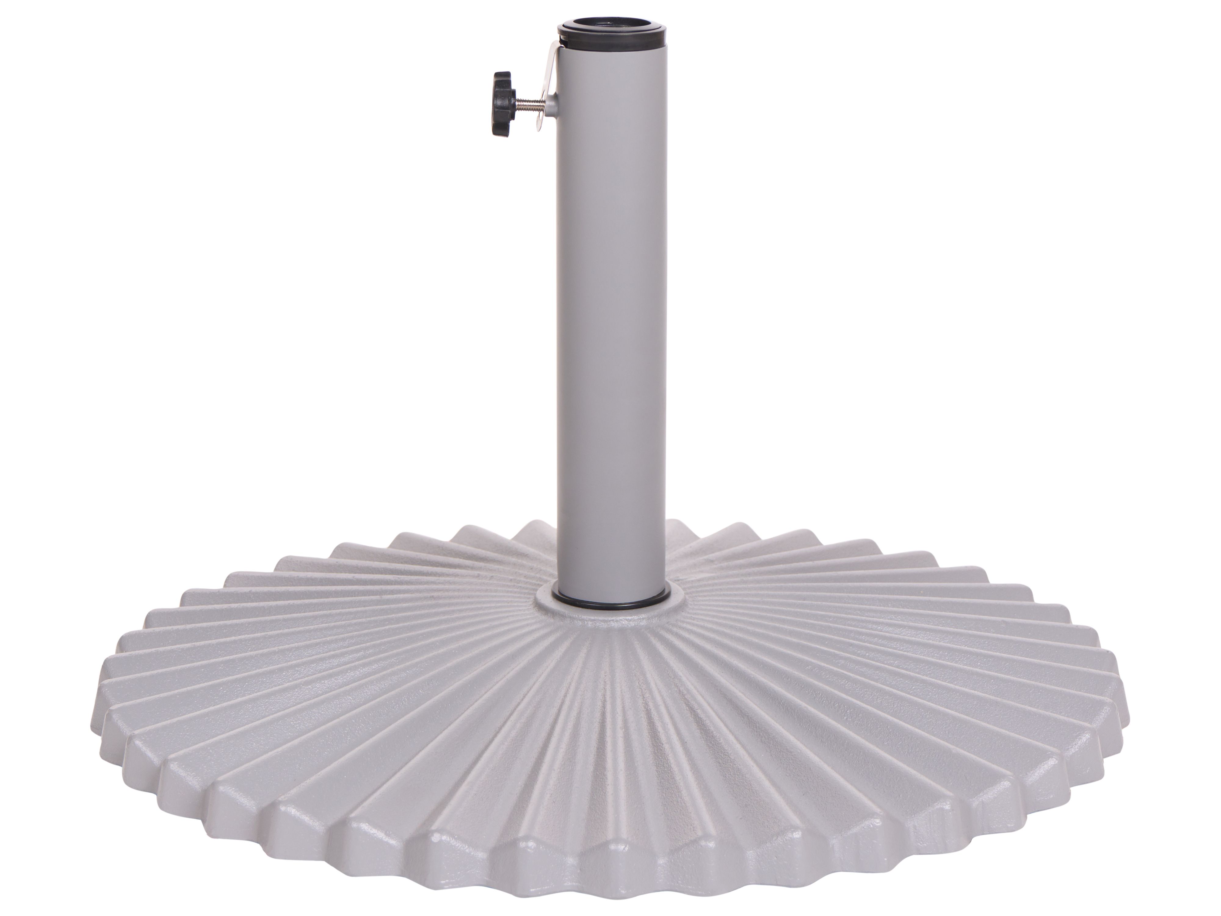 SOL GuruGuruBeanie LightGray　DarkGray Parasol Base CAREZZA Grey Round 21 kg - Beliani.ro