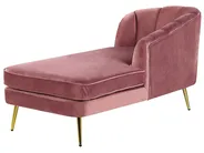 Linksseitige Chaiselongue ALLIER Samtstoff Rosa_795593