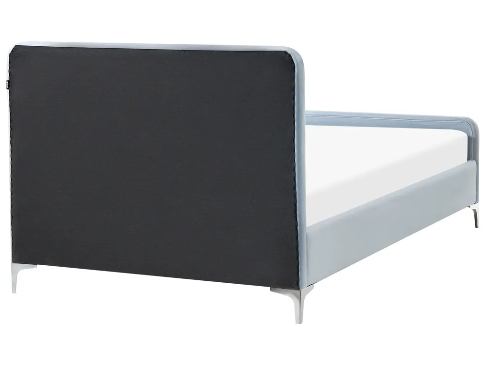 Bett mit Lattenrost Samtstoff LUNAN 120 x 200 cm Hellblau_1025542