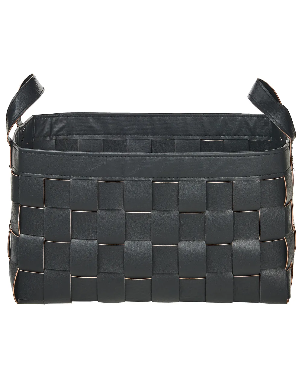 Set of 2 Baskets SIPPAR Faux Leather Black_954359