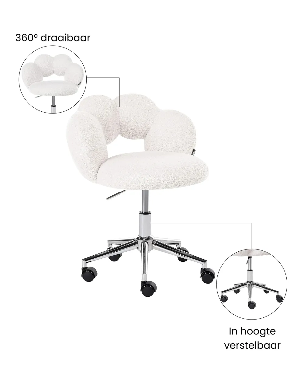 Desk Chair WHIZZY Boucle White_1065426