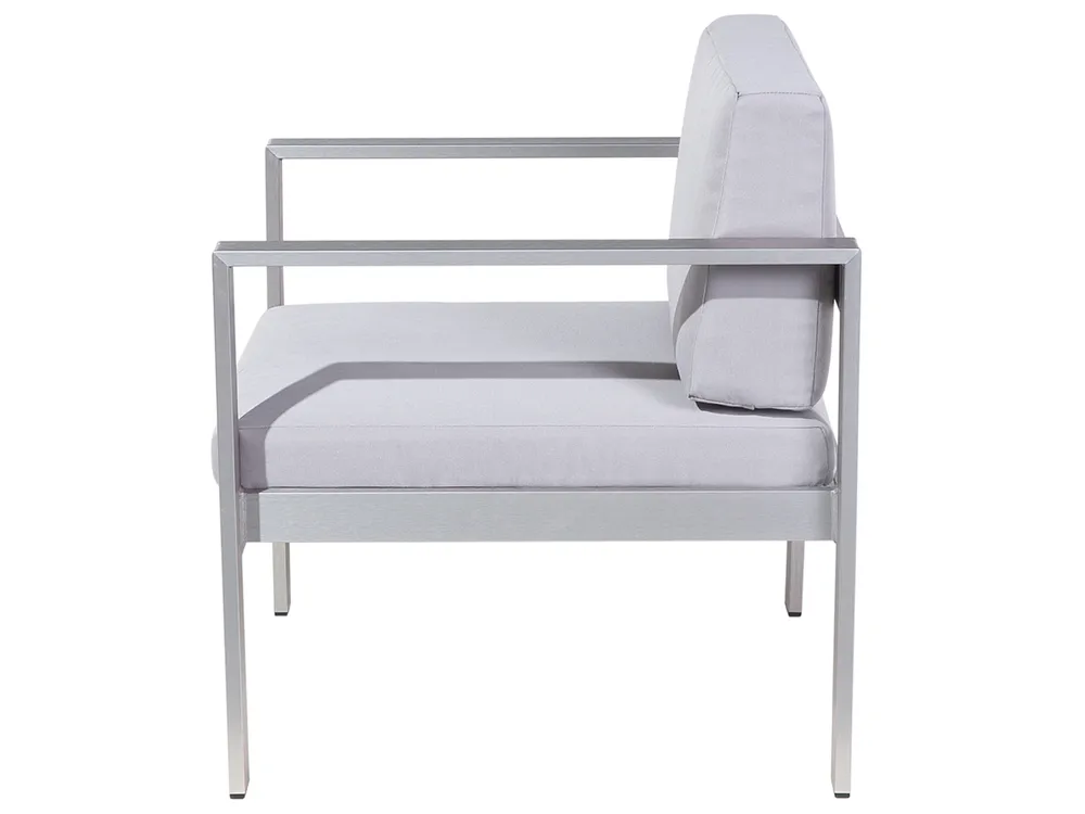 Lounge Set mit Tisch 4-Sitzer SALERNO Metall Hellgrau_679530