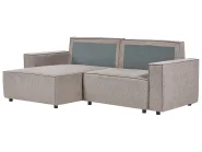 Eckschlafsofa 3-Sitzer KARILA mit Stauraum Stoff Taupe rechtsseitig_886034