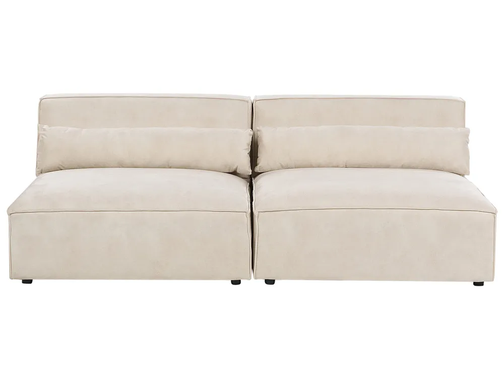 Modulsofa 2-Sitzer HELLNAR Samtstoff Hellbeige