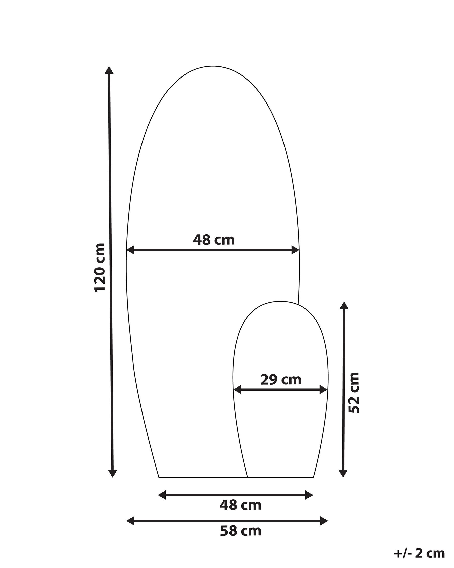 Wandspiegel VIERZON 58 cm 120 cm Schwarz_915646