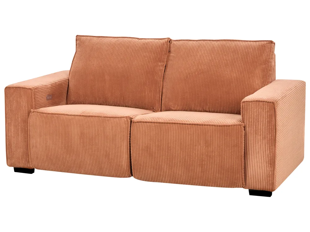 Sofa elektrisch verstellbar 2-Sitzer NUKARI Cord Orange_918675