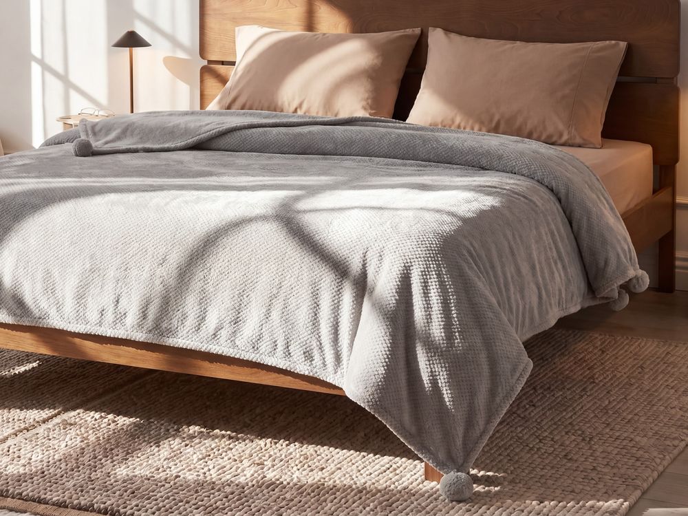 Blanket SAITLER 200 x 220 cm Light Grey
