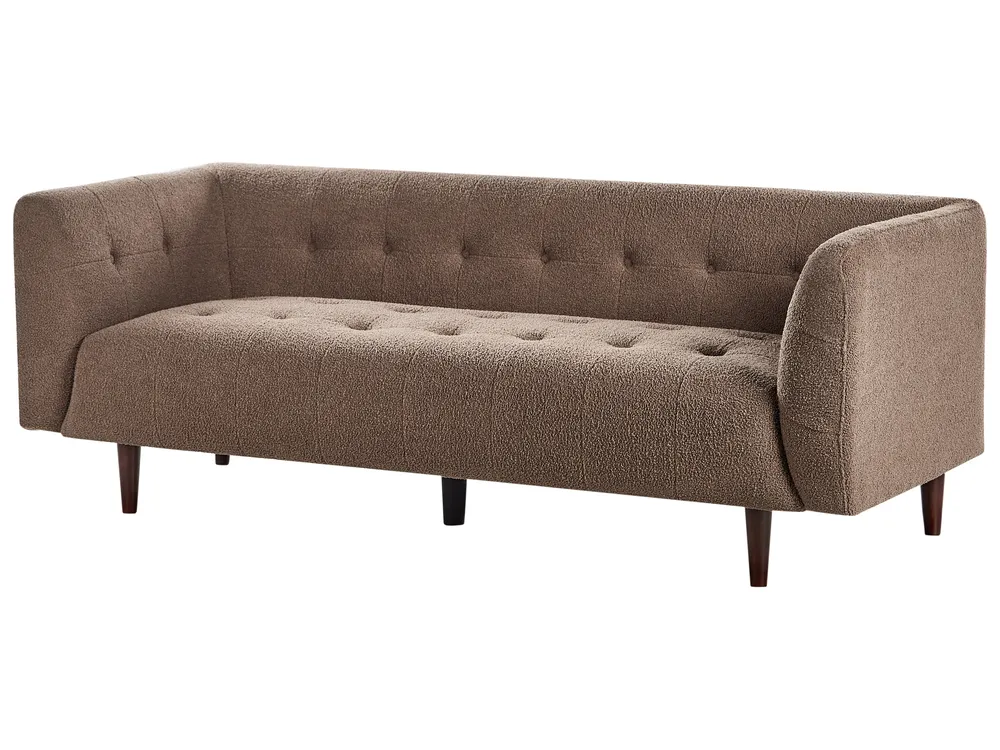 Sofa 3 Seater BYSKE Boucle Brown_958962