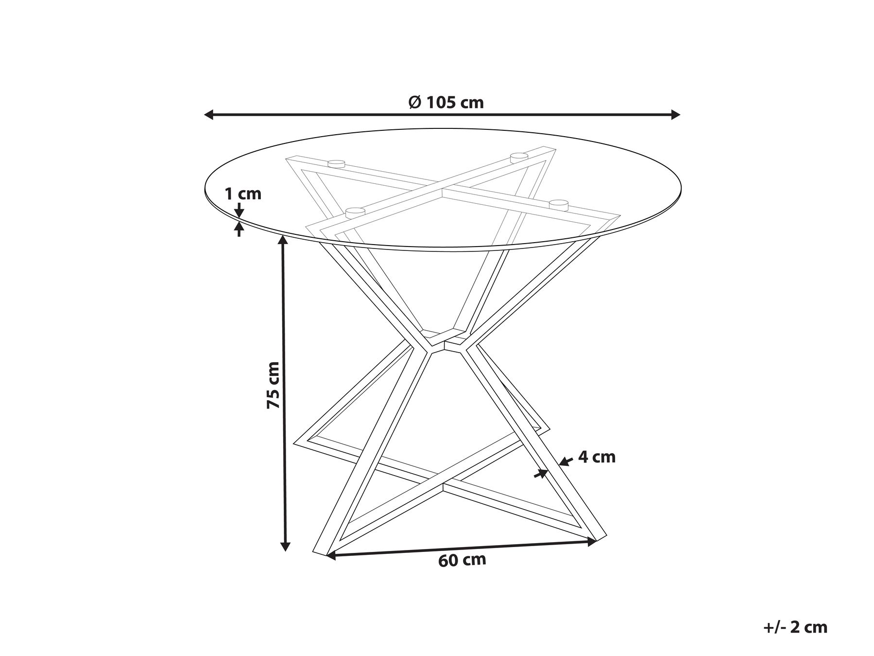 Esstisch BOSCO Silber 105 cm 105 cm Sicherheitsglas_850597