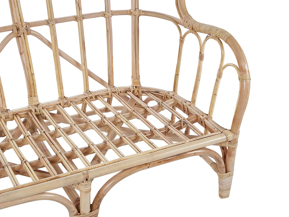 Lounge Set mit Tisch 4-Sitzer BRINDISI Rattan Naturfarben_796585