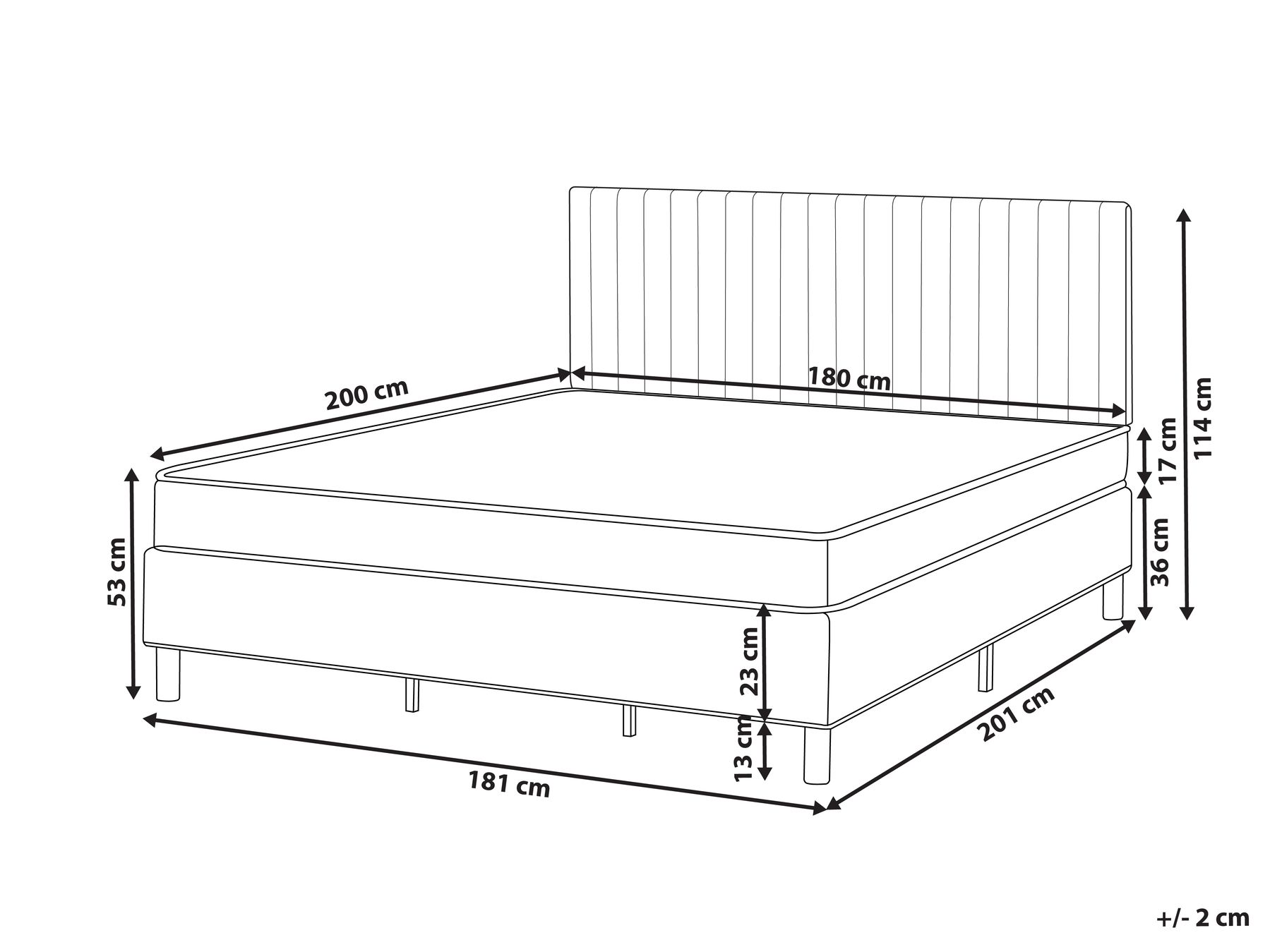 Boxspringbett Stoff COUNTESS 180 x 200 cm Beige_1054346