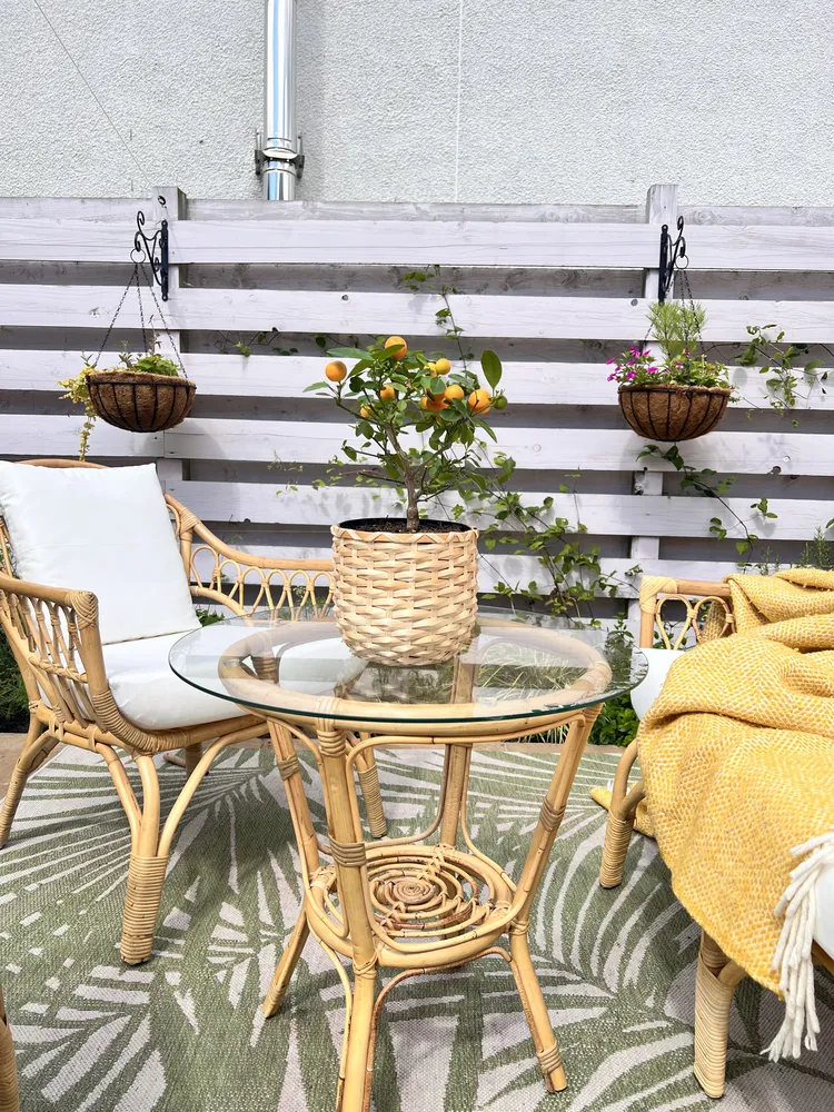 Garden Lounge Set with Table 4 Seater SIBARI Rattan Natural_827614