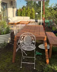 Gartenstuhl 2er Set BIVIO klappbar Metall Cremeweiß_1155589