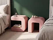 Set of 2 Side Tables MOZIA Pink_1166111