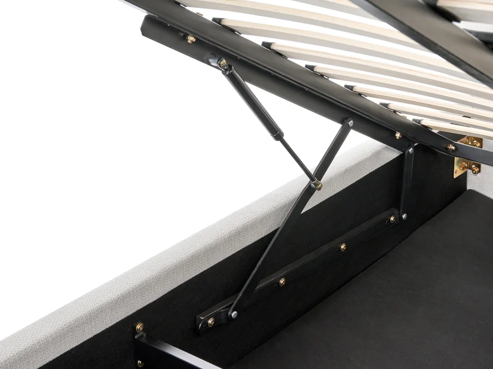 Ottoman Bed TARASCON Fabric Light Beige 180 x 200 cm (EU Super King)_1021214