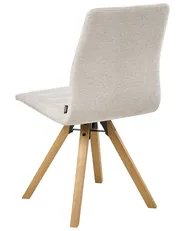 Set of 2 Dining Chairs Swivel ROX Fabric Light Beige_1038183