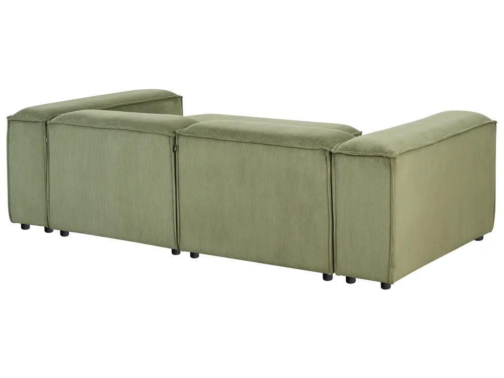 Modul Ecksofa 2-Sitzer ARDAL mit Ottomane Cord Grün linksseitig_947415