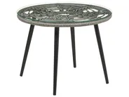 Bistro Set inkl. Kissen LAURETO Polyrattan Grau_878222