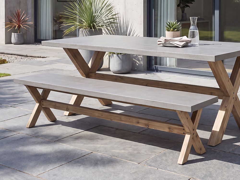Garden Bench OLBIA 200 cm Concrete Grey