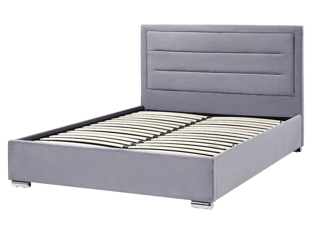 Ottoman Bed ROUEN Velvet Dark Grey 160 x 200 cm (EU King Size)_843809