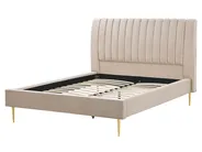 Bett mit Lattenrost Samtstoff MARVILLE 160 x 200 cm Sandbeige_836053