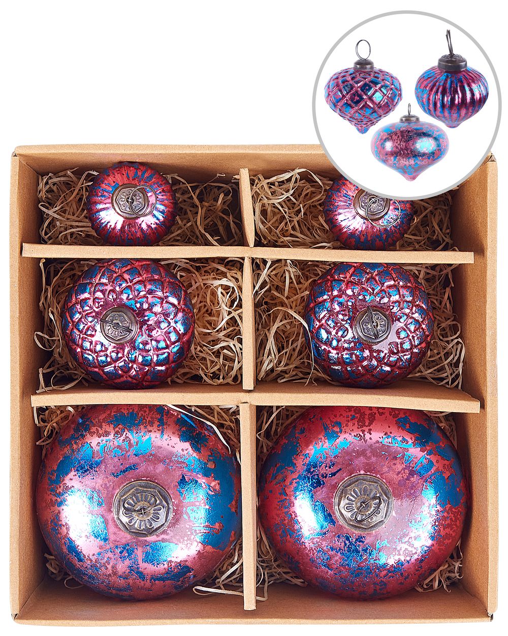 Lot de 6 boules ASTRALE Verre Rose