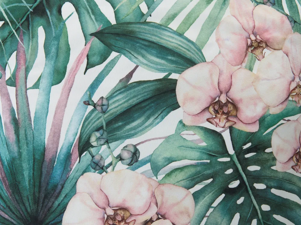 Lot de 2 coussins d'extérieur ALLAMANDA Motif de plante 45 x 45 cm Vert_1129399
