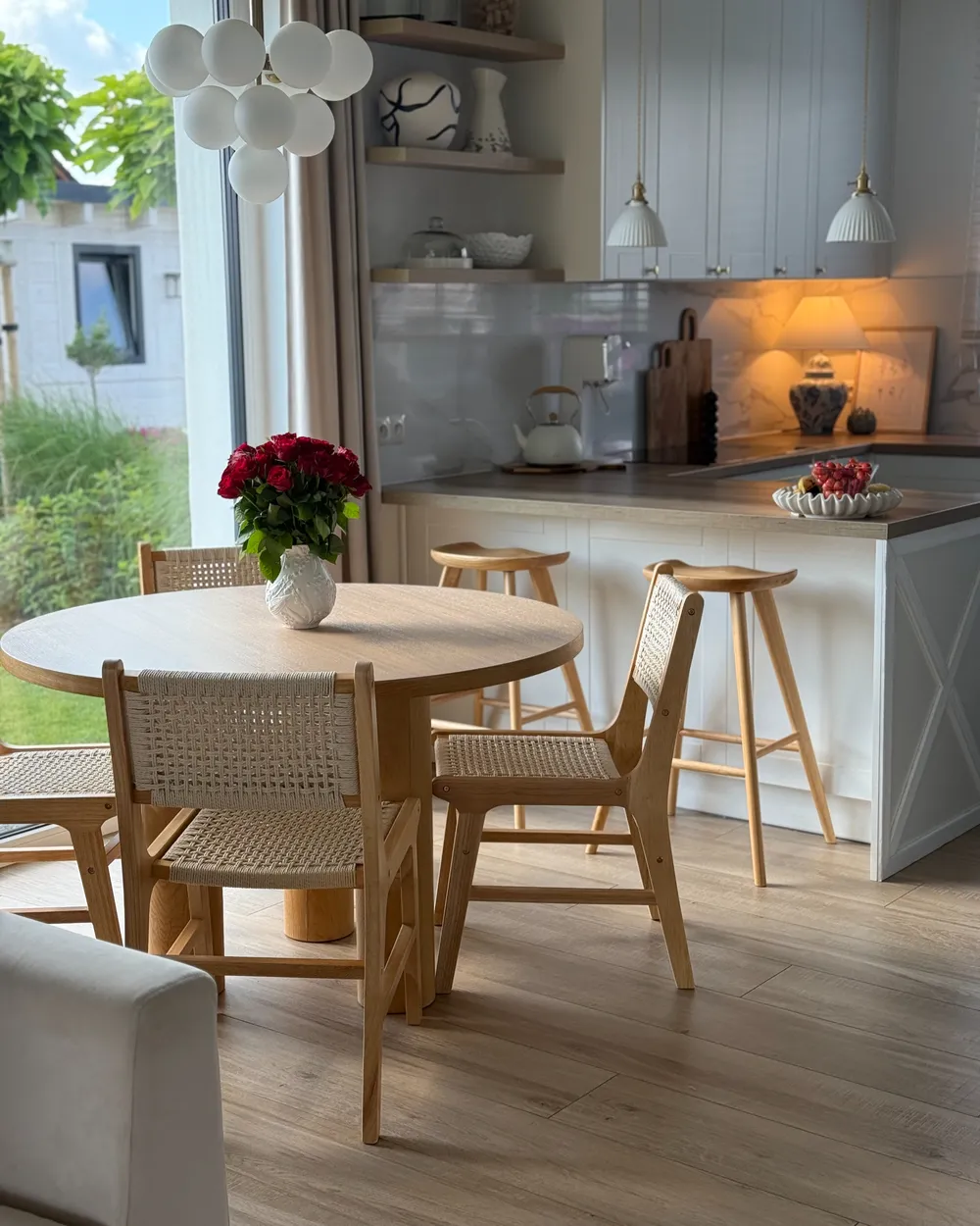 Set of 2 Dining Chairs OZELLA Wood Light Brown/ Beige_1018280