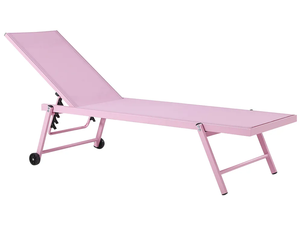 Sonnenliege PORTOFINO mit Relaxfunktion Metall Rosa