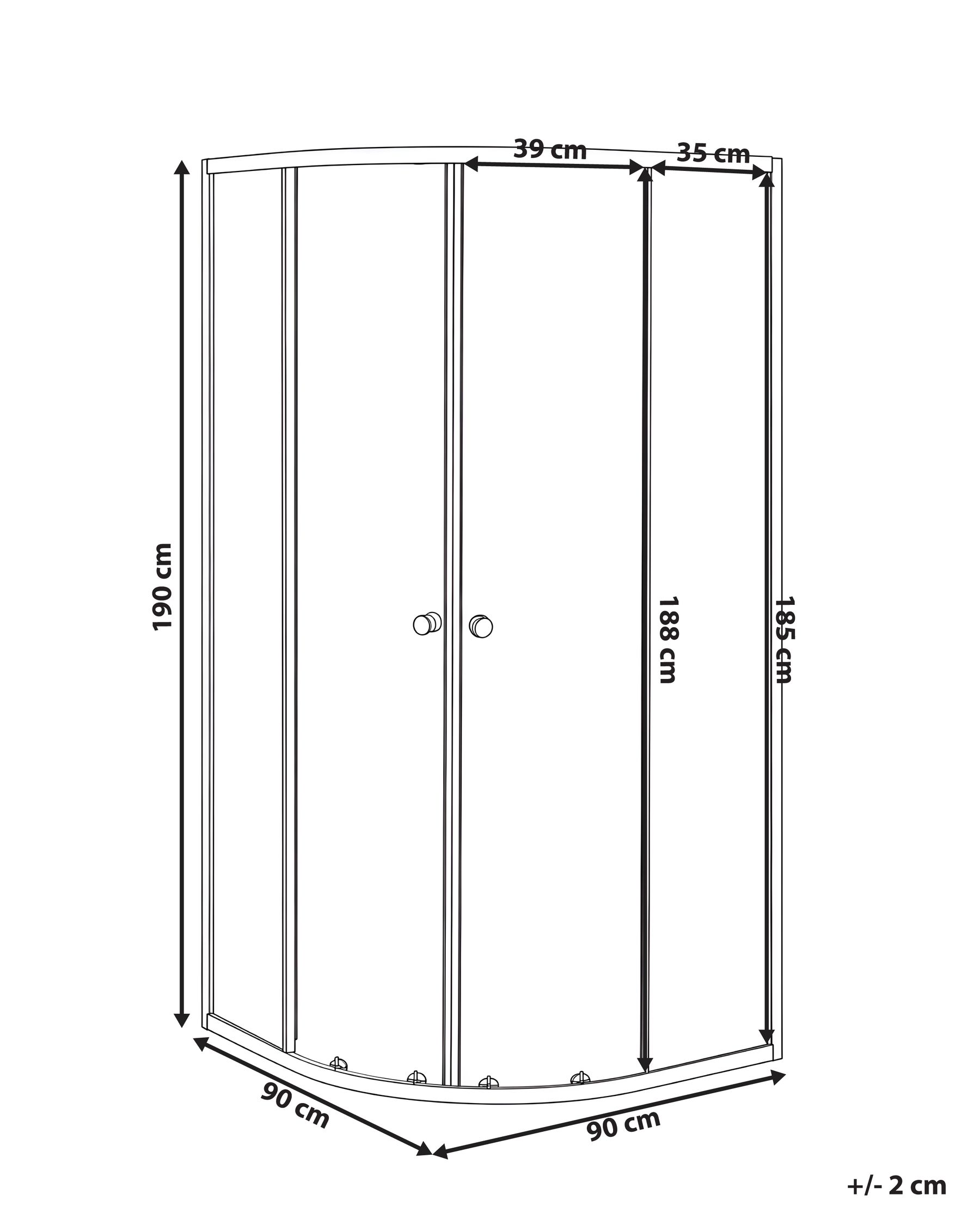 Shower Enclosure ONELLI 900 x 900 x 1900 mm Black_1116758