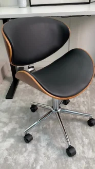 Desk Chair ROTTERDAM Faux Leather Black_867443