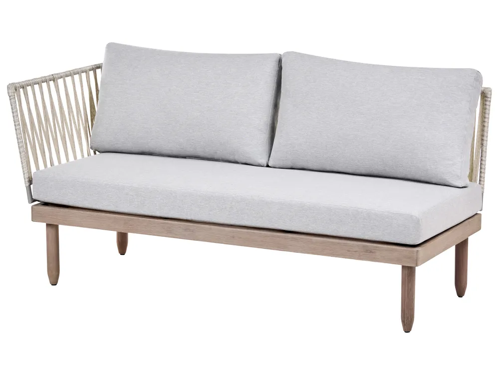 Lounge Set mit Tisch 4-Sitzer CREMONA Akazienholz Braun / Grau linksseitig_1099480