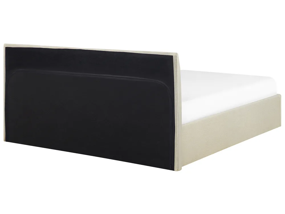 Bett mit Stauraum ORBEY Stoff Hellbeige 160 x 200 cm_728140