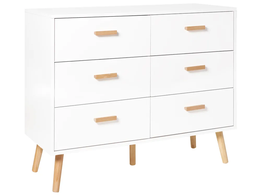 Kommode mit 6 Schubladen NEWARK Weiß