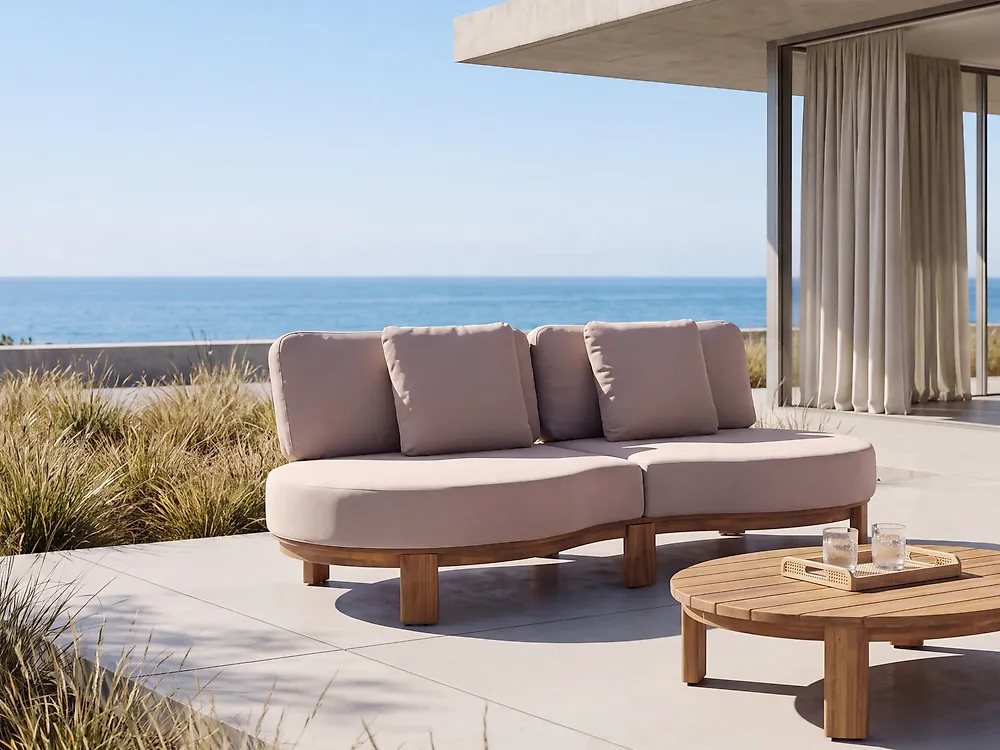 Garden Sofa 2 Seater ARZELLO Acacia Wood Light Brown