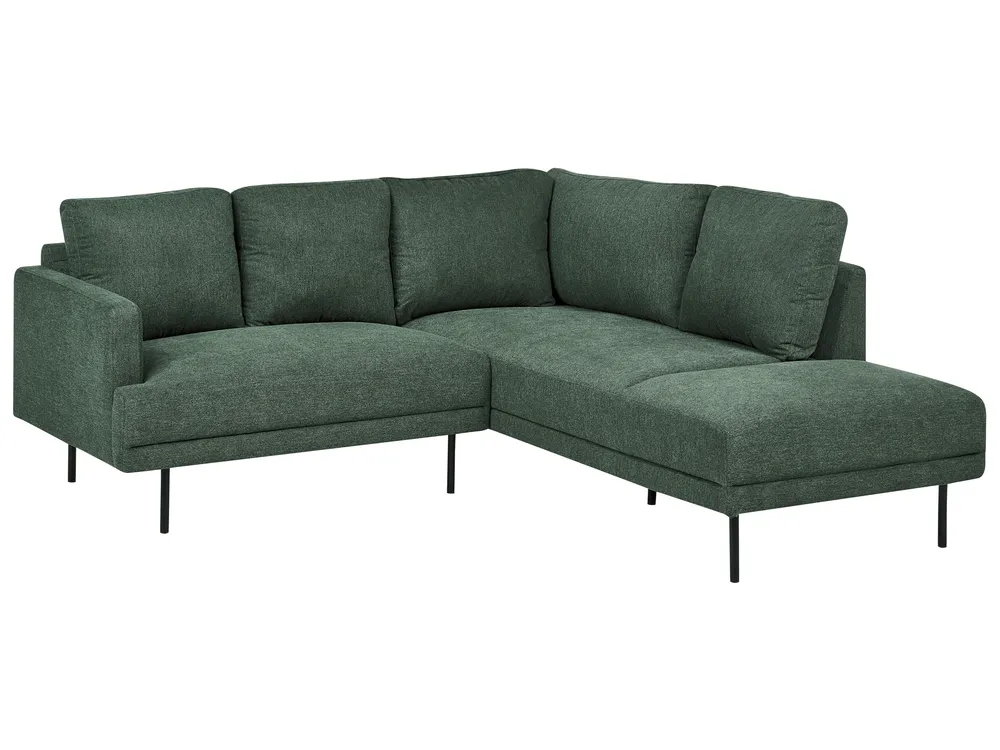 Ecksofa 4-Sitzer BREDA Stoff Dunkelgrün linksseitig_885962